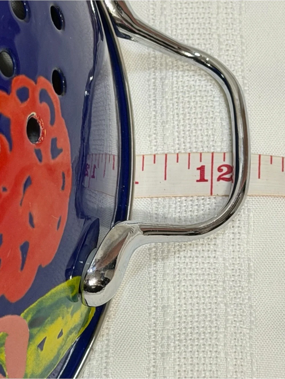 The Pioneer Woman Strainer 5 Quart Cobalt Blue Flowers Stainless Steel